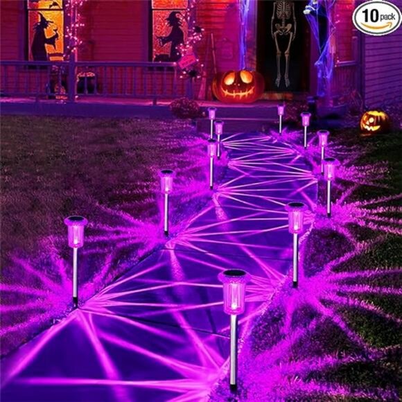 Halloween Solar Lights Outdoor 10 Pack Solar Pathway Lights Outdoor Halloween - Picture 8 of 8